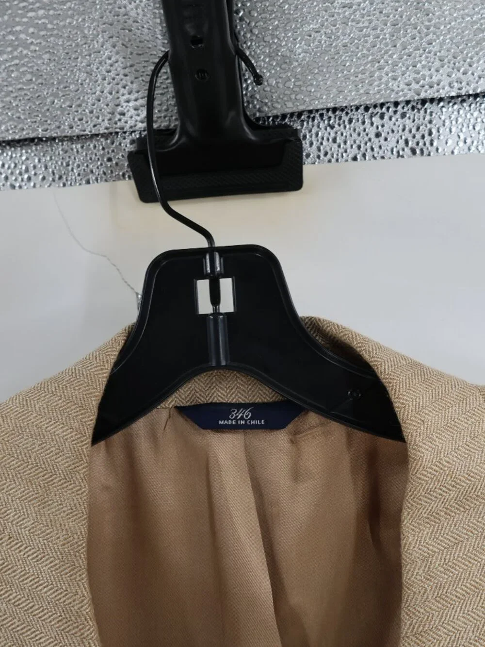 VTG Brooks Brothers Sport Coat Mens 44L Silk Linen Wool Ramie Herringbone Beige